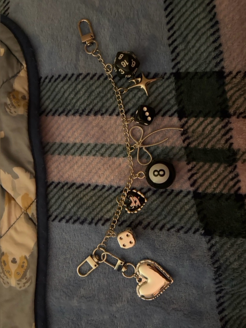 Purse charm chain black